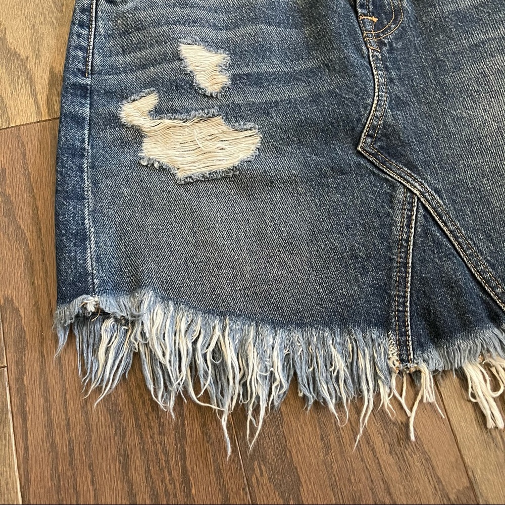 7 For All Mankind Denim Mini Skirt Montreal - Picture 5 of 9